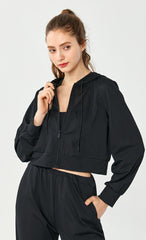 Women's Hooded Long Sleeve Loose Breathable Jacket | CTL128