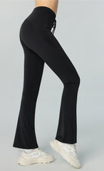 Pantalones deportivos ajustados de pierna ancha con micro llamarada de moda | UWL257