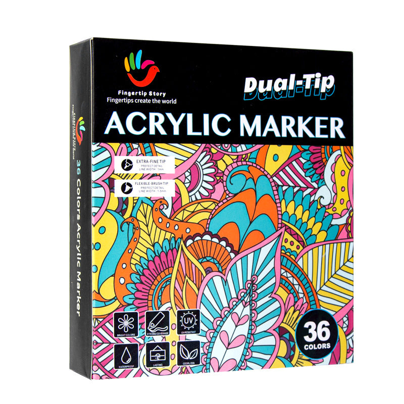 Get Creative with 36-Color Double-Ended Acrylic Markers – HEYDUCK