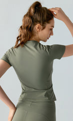 Camisa feminina de manga curta para ioga e fitness | CTS138 