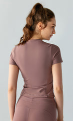 Women's Short Sleeve Waist-Tightening Yoga Fitness Shirt | CTS138