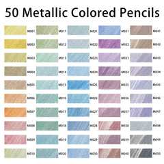 Metallic Colored Pencil Art Supplies 50 Colors | AP009